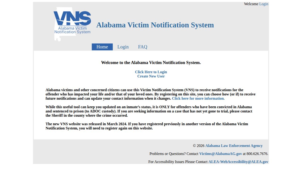 Bullock County post-conviction victim notification source