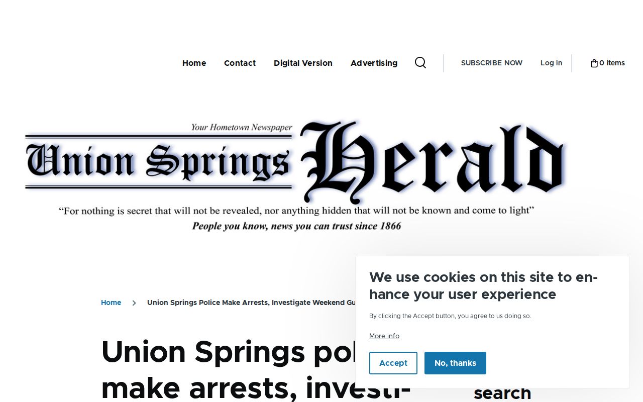 Bullock County arrest news report from the Union Springs Herald